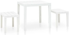 Mesa de jardim com 2 bancos plástico branco