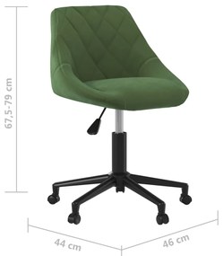 Cadeira de jantar giratória veludo verde-escuro