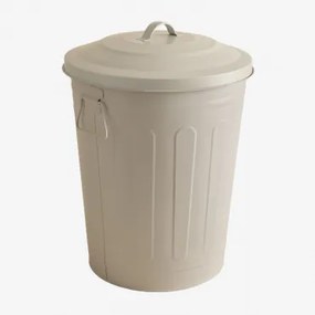 Lixeira Com Tampa Para Exterior Em Aço Galvanizado Susi Tapioca Bege & 50 L - Sklum