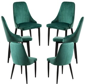 Pack 6 Cadeiras Kan Veludo - Verde
