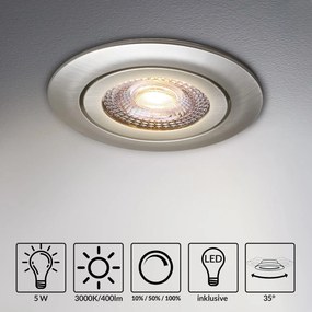 Conjunto de 6 luzes LED de encastrar Krog em níquel