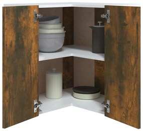 Armário canto suspenso “Lyon” derivados madeira carvalho fumado