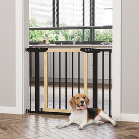 Barreira de Segurança para Cães Extensível para Escadas e Portas 75-103cm Barreira de Segurança com 2 Extensões de Aço Fechamento Automático e Sistema