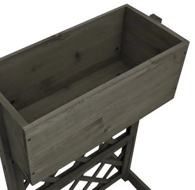 Vaso com treliça para jardim 45x30x74 cm abeto maciço cinzento