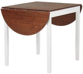 HOMCOM Mesa de Cozinha Dobrável de Madeira com Laterais Dobráveis para 4-6 Pessoas Carga 50 kg 140x70x75 cm Branco e Madeira