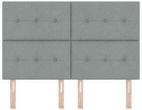 Cabeceira vidaXL Botão Tufted Cinza Claro 140 cm Tecido