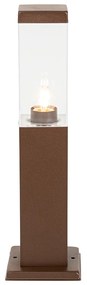 Candeeiro de poste exterior moderno castanho enferrujado 45 cm - Malios