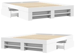 Estrutura de cama 150x200 cm derivados de madeira branco