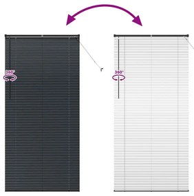 Persiana de Janela com cortinas Outros Manual Preto 100 x 220 cm Alumí