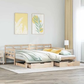 Sofá-cama com gavetão e gavetas sem colchão 90x200 cm