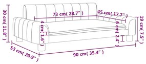 Sofá infantil 90x53x30 cm couro artificial cor creme