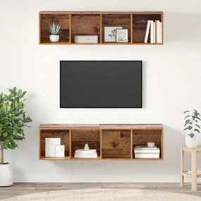 vidaXL Conjunto de móvel de TV 2 pcs Madeira antiga 37 x 37 x 142.5 cm