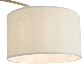 Candeeiro de Arco Moderno Bege com Abajur Teddy - Vinossa Moderno