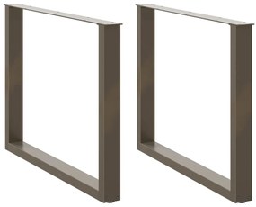 Pés para mesa de jantar em formato de U, 2 peças, aço natural, 100x(72