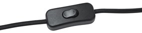 Candeeiro de Mesa Japandi Preto com Abajur de Linho - Timo Japandi