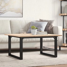 Mesa de centro estrutura em O 90x90x45 cm pinho e aço