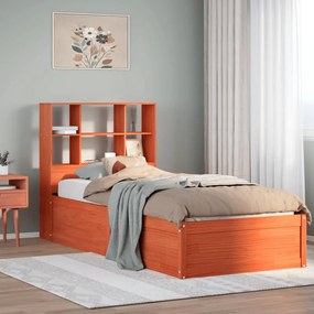 vidaXL Cama sem colchão 100x200 cm pinho maciço castanho-mel
