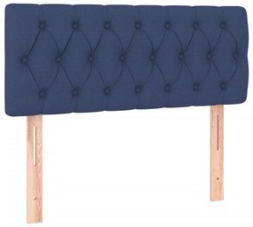 Cama com molas/colchão 90x190 cm tecido azul