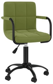 vidaXL Cadeira de jantar giratória veludo verde-claro