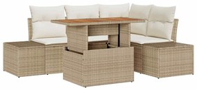 Conjunto de Jantar para Jardim com 5 Peças e Almofadas Bege