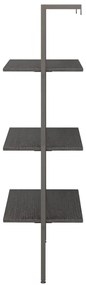 Unidade 3 prateleiras inclinada 64x35x120,5 cm preto