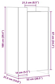 Sapateira 52x37,5x100 cm derivados de madeira carvalho fumado