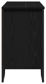 Armário de Pia Carvalho Preto 91x35x60 cm Madeira Engenheirada