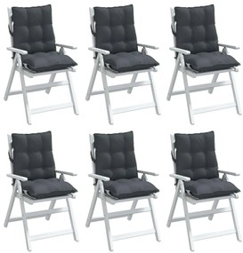 Almofadões cadeira encosto baixo 6 pcs tecido oxford antracite