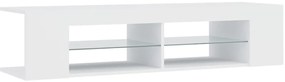 Móvel de TV com luzes LED 135x39x30 cm branco