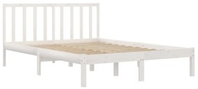 Estrutura de cama pequena casal 120x190 cm pinho maciço branco