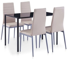 vidaXL Conjunto de jantar 5 pcs cappuccino