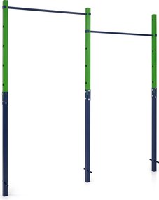 Barra de Elevações de Exterior Dupla, 227 x 5 x 231,5 cm, Altura Regulável em 5 Posições, Verde