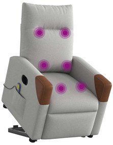 Poltrona elétrica elevatória massagens tecido cinzento-nublado