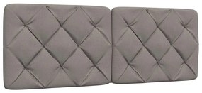 Cama sem colchão 140x200 cm tecido castanho-acinzentado