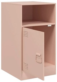 Mesas de cabeceira 2 pcs 34,5x39x62 cm aço rosa