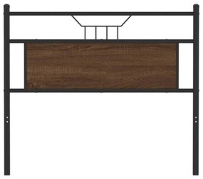 Cabeceira de cama 107cm derivados madeira/aço carvalho castanho