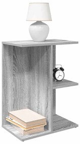 Mesa cabeceira 46,5x29x61 cm derivados madeira cinzento sonoma