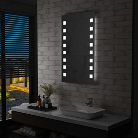 144701 vidaXL Espelho de parede LED para casa de banho 60x100 cm