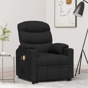 vidaXL Poltrona de massagens elevatória tecido preto