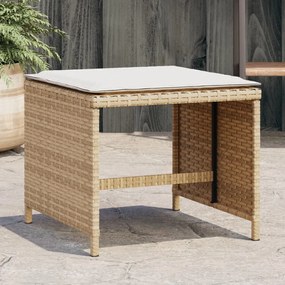 vidaXL Bancos de jardim com almofadões 4 pcs 40x40x35 cm vime PE bege