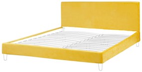 Capa de estrutura de cama em veludo amarelo 180 x 200 cm FITOU Beliani