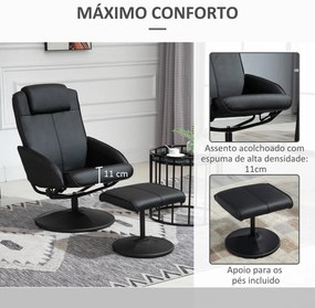Poltrona Relax Reclinável até 145° com Banco de Apoio para os Pés Polt