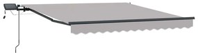 Toldo Retrátil Manual vidaXL com LED Cinza Claro 300x250 cm