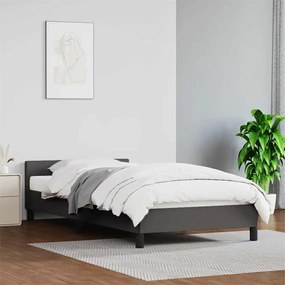 Estrutura cama c/ cabeceira sem colchão 80x200 cm cinzento