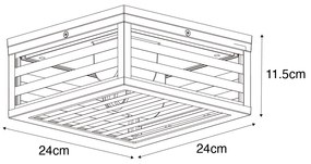 Candeeiro de teto moderno para exterior vidro preto 2 luzes IP44 - Reims Moderno