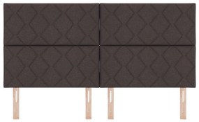 Cabeceira LED vidaXL Design de Blocos de Diamante Castanho Escuro 180