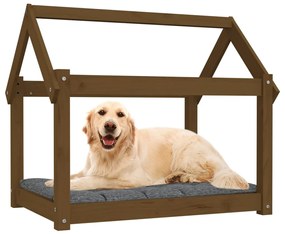 Cama para cães 81x60x70 cm pinho maciço castanho mel