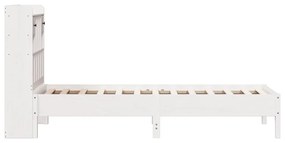 Cama com estante sem colchão 90x190 cm pinho maciço branco