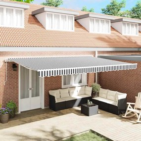 vidaXL Toldo retrátil automático 500x300 cm antracite e branco