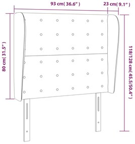 Cabeceira cama c/ abas couro artif. 93x23x118/128 cm cappuccino